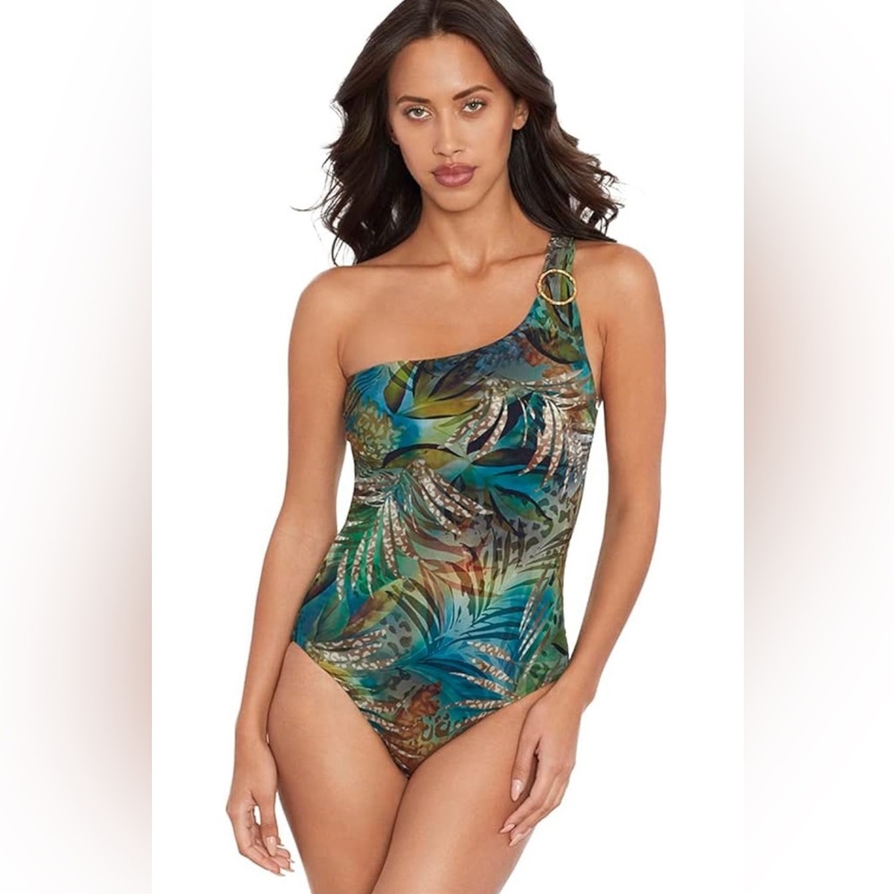NWT Amoressa Swimwear Cameroon Tellicherry One Shoulder Soft Cup One Piece